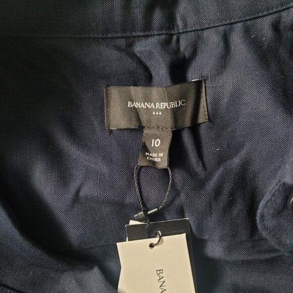 NWT BANANA REPUBLIC Linen-Blended Women's Jumpsuit in Navy Size 10 - Picture 5 of 5